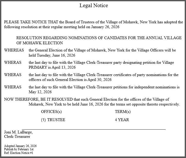 Election Notice 2026